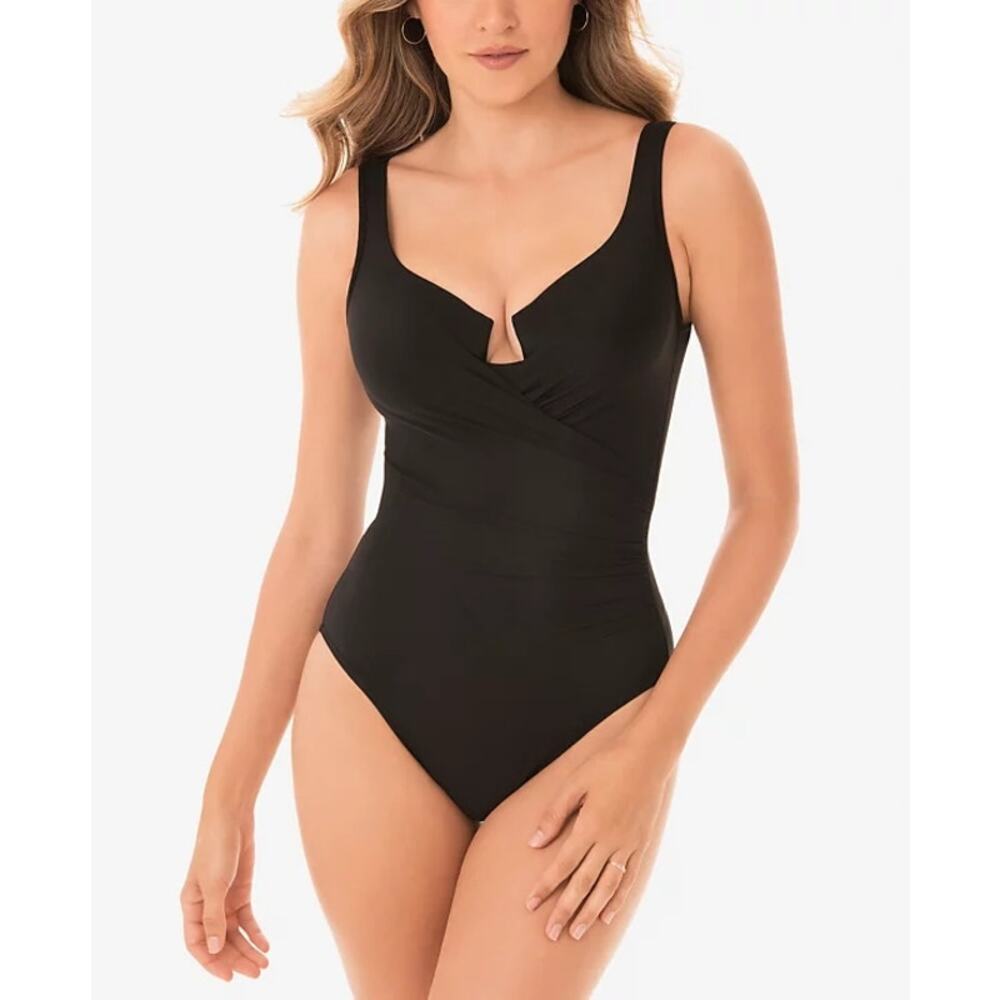 Miraclesuit One-Piece Allover Slimming Underwire Swimsuit Black Size 18 Nwt